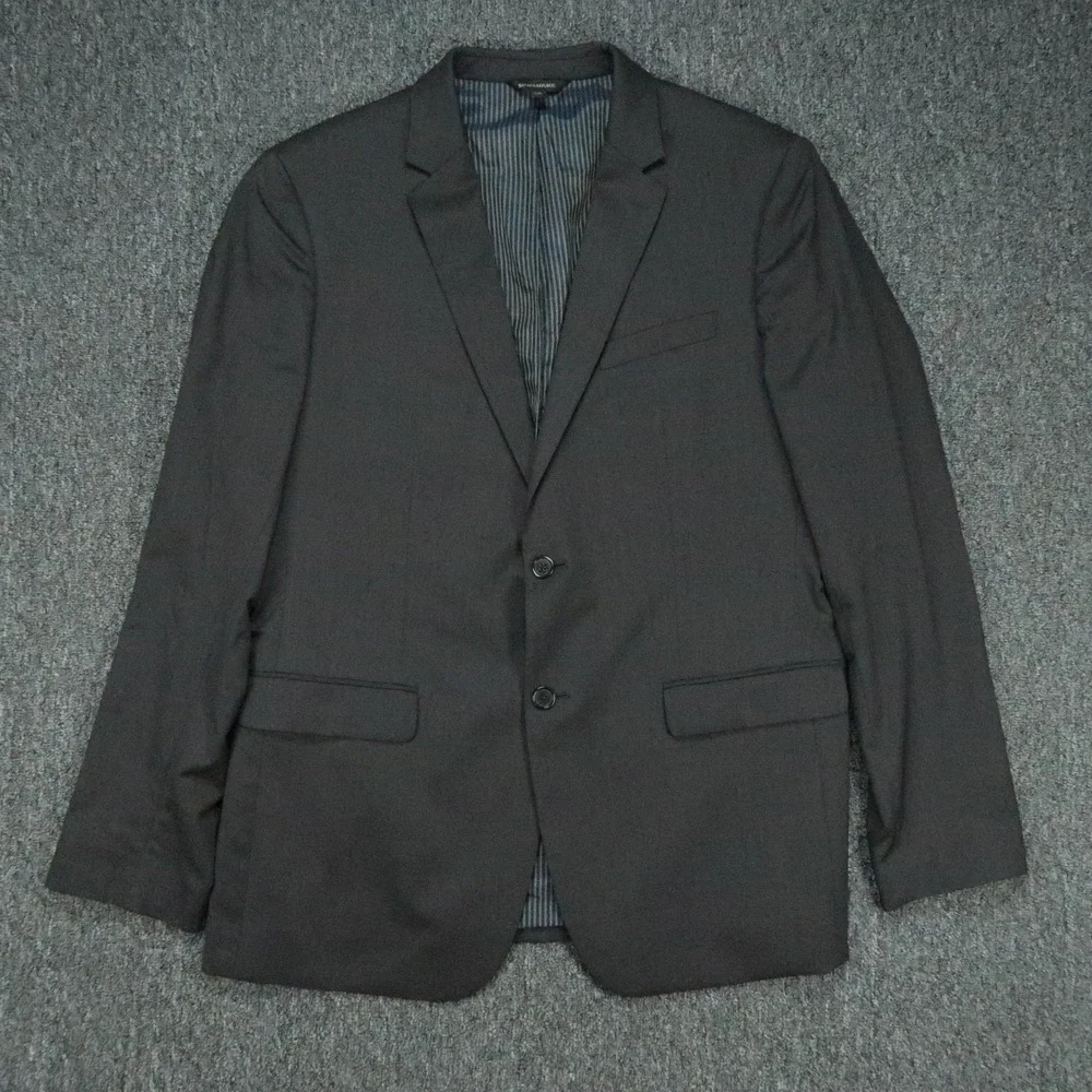 Banana Republic Blazer Mens 44L Dark Charcoal Marzotto Slim Fit Wool Super 120s